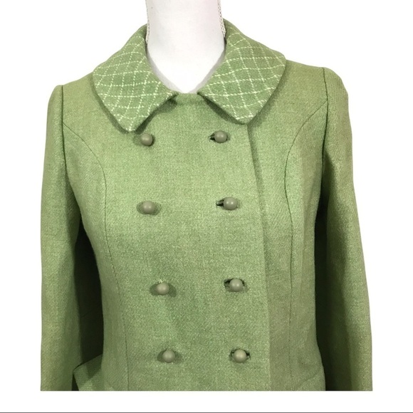 Vintage Pickfair Place Women’s small Union Made Green Check Wool Coat Union Made - Picture 3 of 12